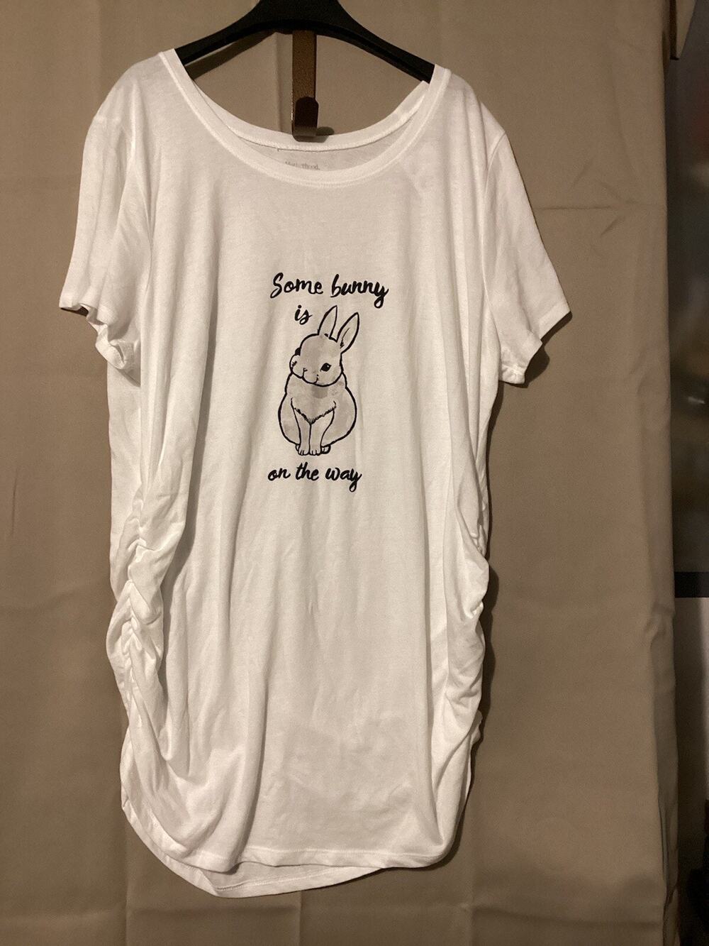 Motherhood Maternity TShirt Stretch Sides Bunny Logo Size XL